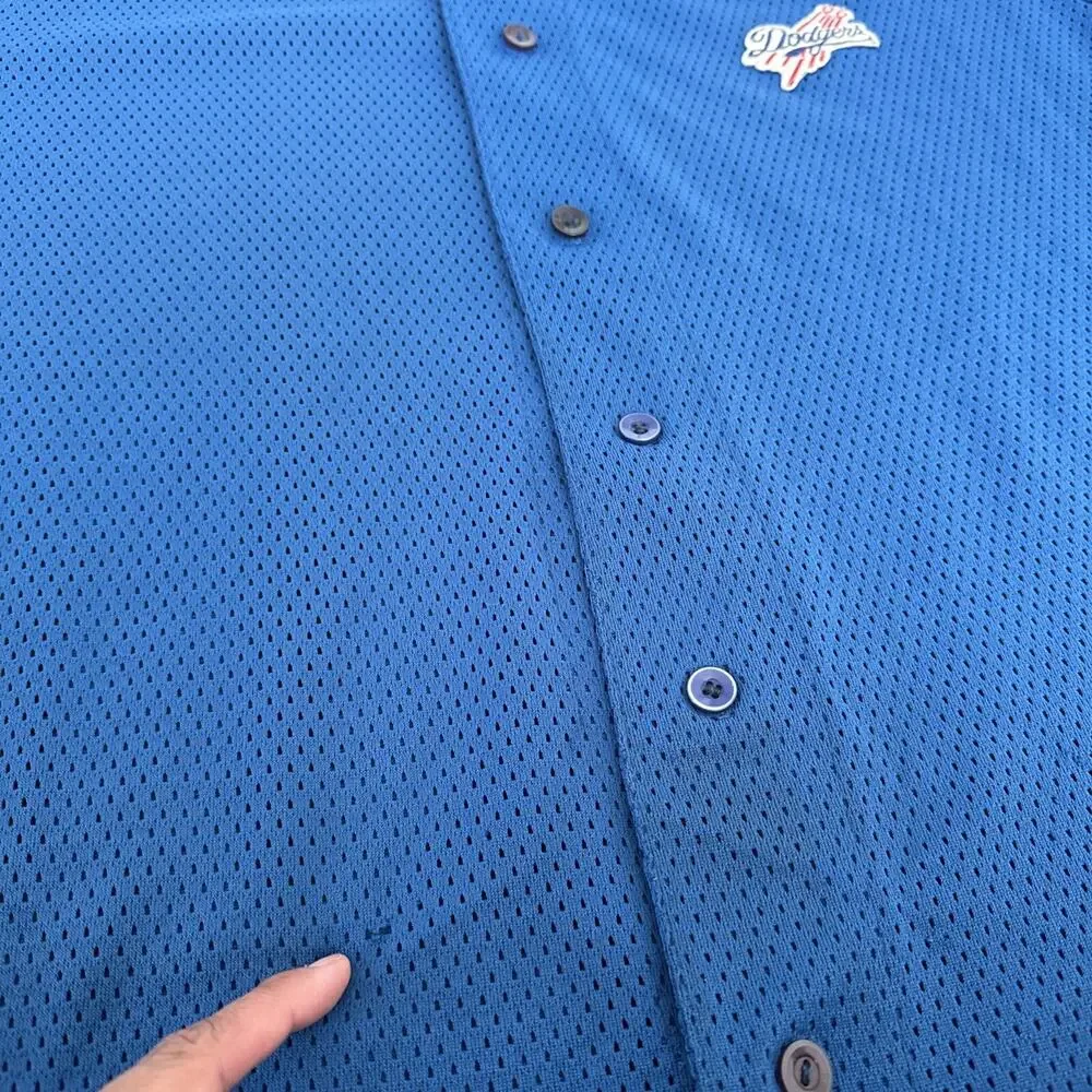 Dodgers T Shirt/Warm Up jersey‎ Levy Restaurants The Ericson Group Button Up 2XL